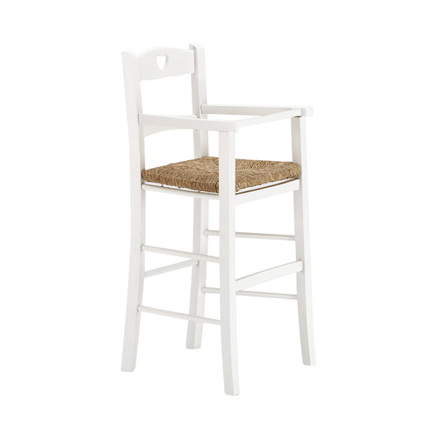 Seggiolone Sgabello per Bambini 36x36x85 cm in Legno Bianco prezzo