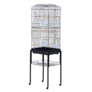 Voliera Gabbia per Uccelli con Ruote in Metallo Nero 47.5x37x153 cm 