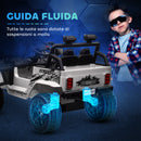 Macchina Elettrica Fuoristrada per Bambini  12V con Doppio Motore Telecomando e Luci Bianco      