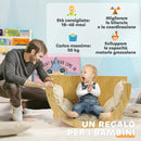 Arco Montessoriano 3 in 1 per Bambini da 18-48 Mesi Arrampicata Tavolino e Dondolo con Cuscino in Pino Color Legno      
