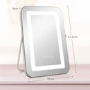 Specchio Trucco Make Up da Tavolo Luci Regolabili 3 Colori USB 31x41,5x3 cm Bianco 
