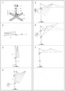 Ombrellone da Giardino Saturno Decentrato 3x3 m in Alluminio Azzurro Telo Ecru