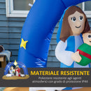 Presepe di Natale Gonfiabile 206x95x157 cm con Luci LED