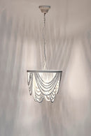 Lampadario Pearl 1 Luce Ø35x31,5 cm E27 in Acciaio e MDF