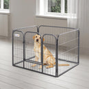 Recinto Recinzione per Animali Domestici 82x82x60 cm in Metallo  Grigio