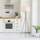 Lampada da Terra Tripode in Metallo con Paralume Ø48x162 cm  Bianco