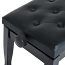 Panca Sgabello Pianoforte con Altezza Regolabile 64x35x45-55 cm in Similpelle e Legno  Nero