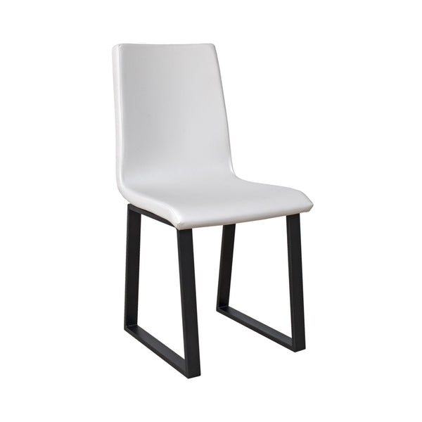 Sedia 40/44x42x86 cm Baffy gambe Antracite in Similpelle Bianca sconto