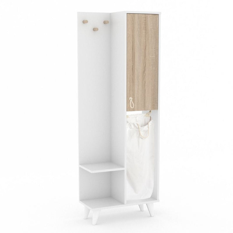 Mobile bagno Kuban bianco rovere 64x30x178 cm