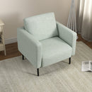 Poltrona 79x76x65 cm in Tessuto Effetto Lino Traspirante Grigio