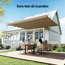 Tetto per Pergola 350x260 cm con 10 Fori di Drenaggio in Poliestere Marrone Chiaro      