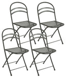 Set 4 Sedie Pieghevoli da Giardino 42x52x81 cm in Acciaio RD Italia Flipper Antracite
