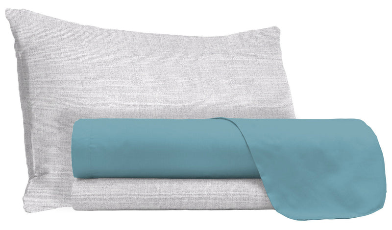 Set Lenzuola Sopra Sotto e Federe in Cotone Ottanio Varie Misure