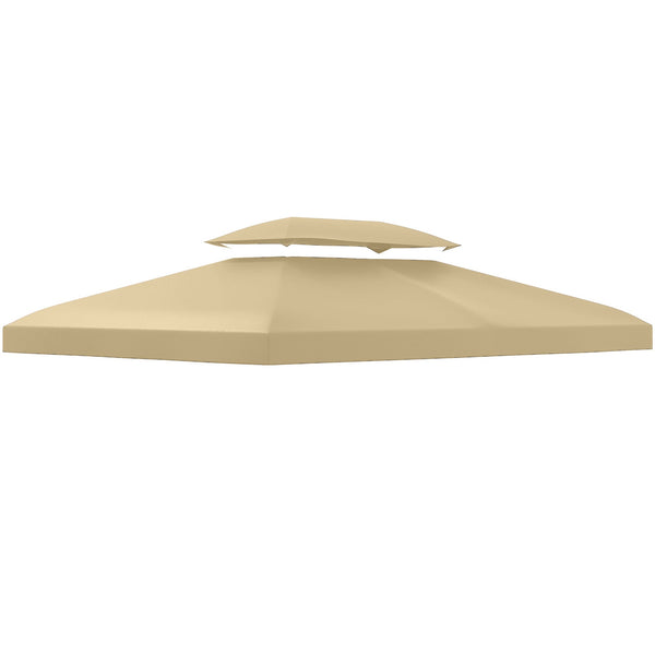 acquista Tetto di Ricambio per Gazebo da Giardino a 2 Livelli 400x300 cm in Poliestere Anti UV Crema