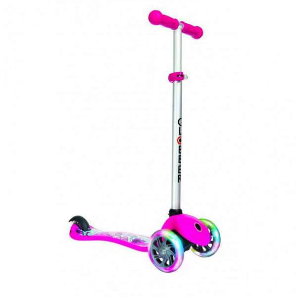online Monopattino a 3 Ruote a LED 3 Altezze Max 50Kg Globber PRIMO Fantasy Lights Up Fiori Grandi Rosa