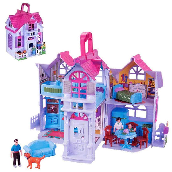 sconto Casa delle Bambole Giocattolo Bambini Portatile 3 Personaggi e Accessori Gioco
