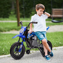 Moto Elettrica per Bambini 3-6 Anni 107x56x70 cm Batteria 12V e Rotelle Rimovibili Blu   