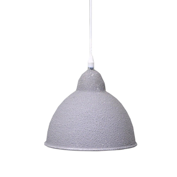 Lampadario in metallo vintage bianco/grigio sagomato con attacco cm Ø19xh21 sconto