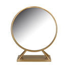 Specchio da tavolo in metallo oro tondo cm 40x13,5xh48