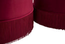 Puff Contenitore Lines New Coppia Bordeaux Ø71x41-55x33 cm in Legno Spugna e Poliestere Bordeaux