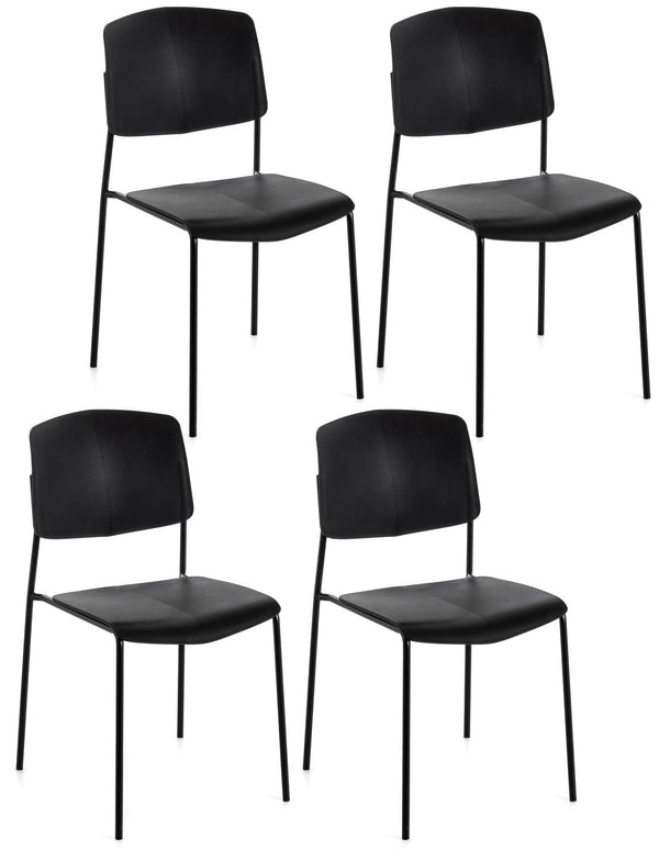 Set 4 Sedie 52x52xH79 cm in Polipropilene Mars Nero online