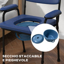 Sedia WC per Anziani e Disabili Altezza Regolabile e Secchio Rimovibile Blu   
