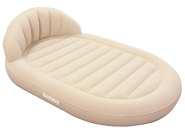 Materasso Gonfiabile Singolo Floccato 215x152x60 cm in Vinile Bestway 67397 Airbed Royal Panna sconto
