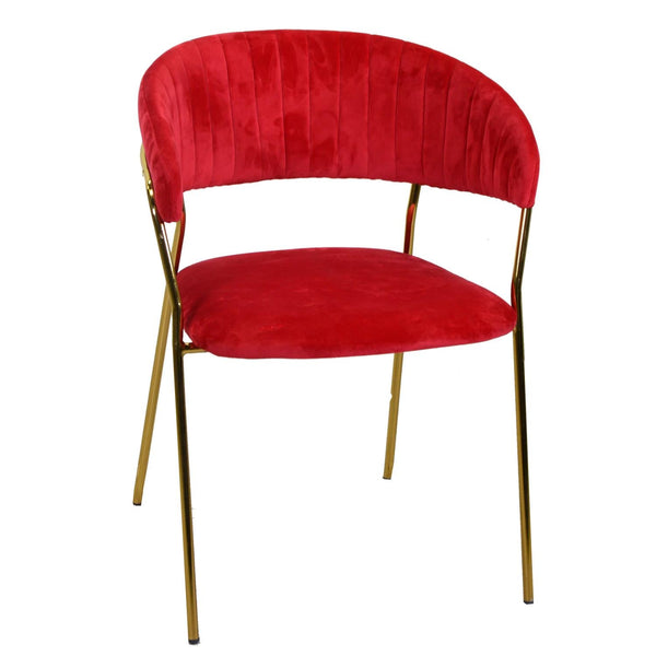 sconto Sedia Imbottita 57x52xh78 cm in Tessuto Velluto Brendeburgo Rosso