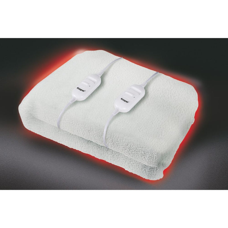 Coperta Termica Elettrica Matrimoniale 120W Kooper Pisola Bianca