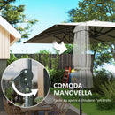 Ombrellone Doppio da Giardino 451x264x264 cm 12 Stecche con Apertura a Manovella Grigio 