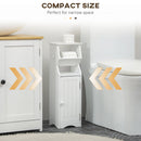 Mobiletto Bagno 19x15x56 cm con Porta Carta Igienica in MDF Bianco
