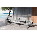 Set  da Giardino  2 Poltrone un Divano e Tavolino Nora in Alluminio