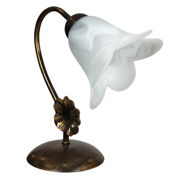 Lume 1xE14 Montatura Marrone Oro Vetro Alabastro Bianco E-Energy Vera online