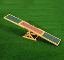 Altalena Basculante per Allenamento Agility Cani Antiscivolo 180x30x30 cm in Legno di Abete Marrone e Verde