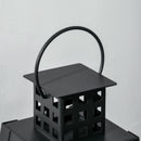 Set 2 Camini a Bioetanolo da Terra e da Tavolo con Vetro in Acciaio Nero