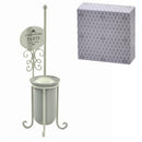 Porta Scopino da Appoggio 14x15xh51 cm in Metallo Paris Bianco