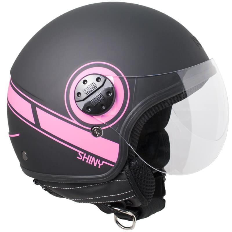 Casco Jet per Scooter Visiera Sagomata CGM Shiny 109S Fucsia Fluo Opaco 