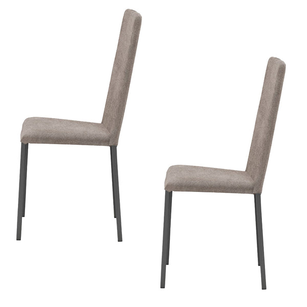 prezzo Set 2 sedie Imbottite 45x50x96 cm in Tessuto Ddenver Betty New Fango