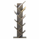 Libreria Moderna 8 Ripiani 50x141x25 cm in Legno Melaminico Rovere Grigio