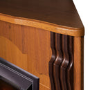 Camino Elettrico da Pavimento ad Angolo 88,2x95x47,3 cm Effetto Fiamma 2000W Clasic & Galileo silver Noce