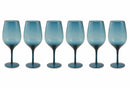 Set 6 Calici Ø7x25 cm in Vetro Villa d'Este Home Tivoli Happy Hour Blu