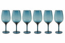 Set 6 Calici Ø7x25 cm in Vetro Villa d'Este Home Tivoli Happy Hour Blu