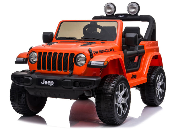 Macchina Elettrica per Bambini 12V Mp4 2 Posti con Licenza Jeep Wrangler Rubicon Arancione acquista
