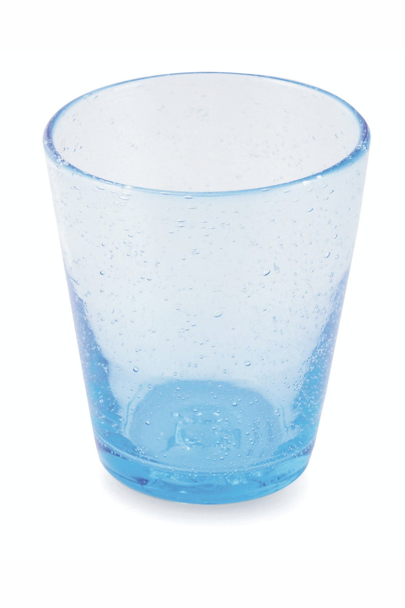 Set 6 Bicchieri Ø9x10 cm in Vetro Soffiato Villa d'Este Home Tivoli Cancun Azzurri
