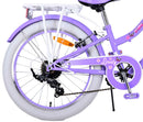 Bicicletta per Bambine 20" Freni Vbrake Cambio Shimano 7 Marce e Cavalletto con Cestino e Portapacchi Viola
