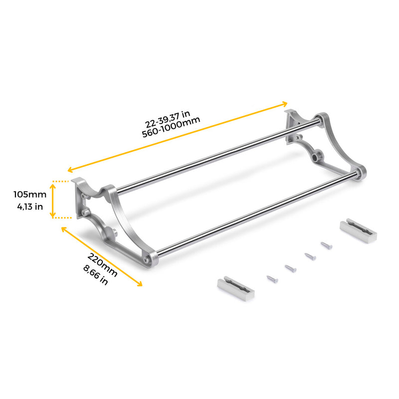 Porta Scarpe Self per Interno Armadio Imballo 1 Pezzo Verniciato Alluminio Acciaio e Emuca