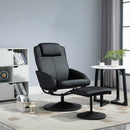 Poltrona Relax Reclinabile 71x78x101 cm con Poggiapiedi Nera