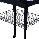 Voliera Gabbia per Uccelli con Ruote in Metallo Nero 47.5x37x153 cm 