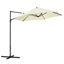 Ombrellone da Giardino a Sbalzo Ø256x245 cm con Rotazione a 360 Beige   