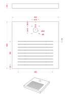 Base Quadrata 40x40x4 cm per Fontane con Ghiera Piccola in Cemento Belfer 42/BSE/8 Grigio